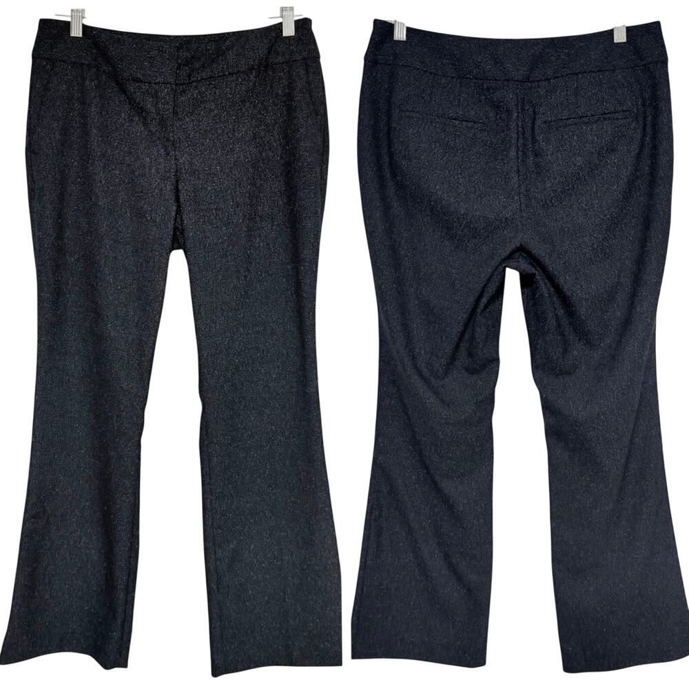 ANN TAYLOR FACTORY PETITE Bootcut Career Pants Marled Navy Blue Size 10P